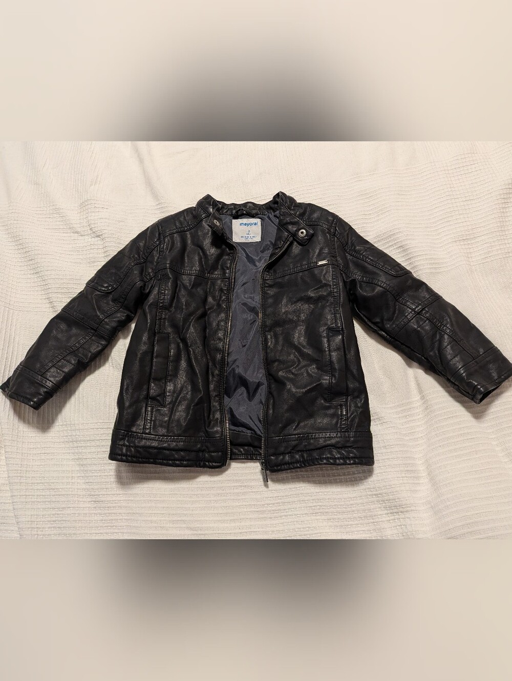 New Black Faux Leather Boys' Jacket